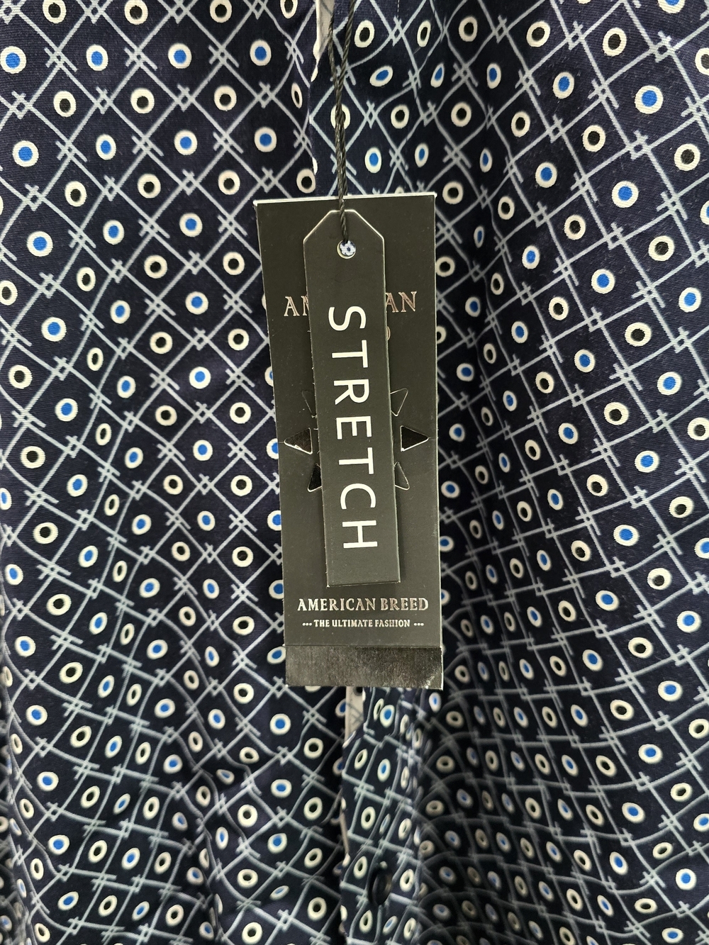 American Breed Men's Navy Geometric Button-Down Shirt - Picture 3 of 6